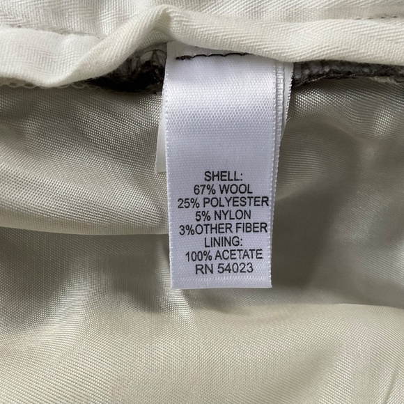 Banana Republic Jackson Fit Houndstooth Trouser Sz 6 Brown Wide Leg Preppy Work - Picture 9 of 10